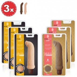 PACK DE VIBRADORES NATURAL FEELING G-SPOT 3 BROWN E 3 WHITE