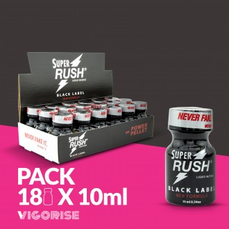 PACK WITH 18 SUPER RUSH BLACK LABEL 10ML