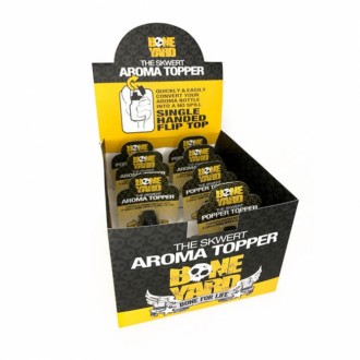 EXPOSITOR COM 12 TAMPAS PARA POPPER SKWERT POPPER TOPPER BONEYARD